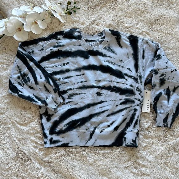 LACAUSA Set Sweatshirt & Shorts Tie Dye Size S - Picture 2 of 12